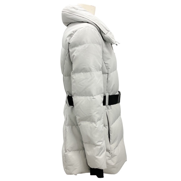 Moose Knuckles Light Grey Cloud 9 Down Puffer Parka Coat with Belt - Picture 2 of 8